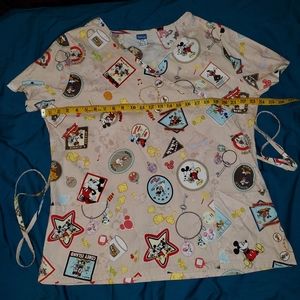 Disney Scrub Top Mickey,  Minnie,  Donald, & Pluto